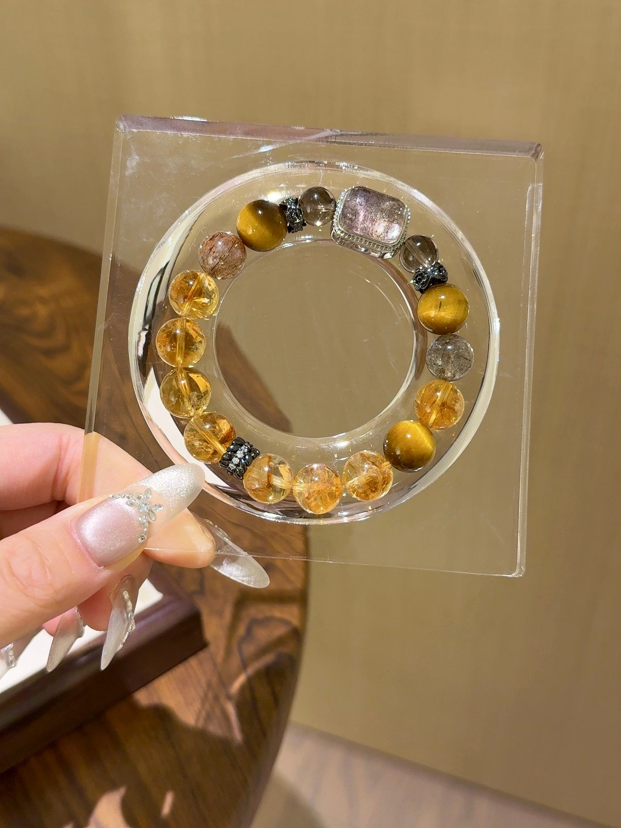 ▫️▪️ Yellow Tiger's Eye, Yellow Tower, Crystal, Black Gold, Super Magic Box Bracelet